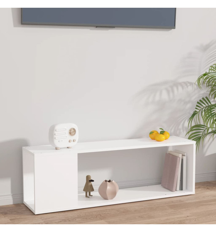 Meuble TV Blanc 100x24x32 cm Bois d'ingénierie | Mobilier & Déco
