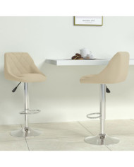 Tabourets de bar lot de 2 crème velours | Mobilier & Déco
