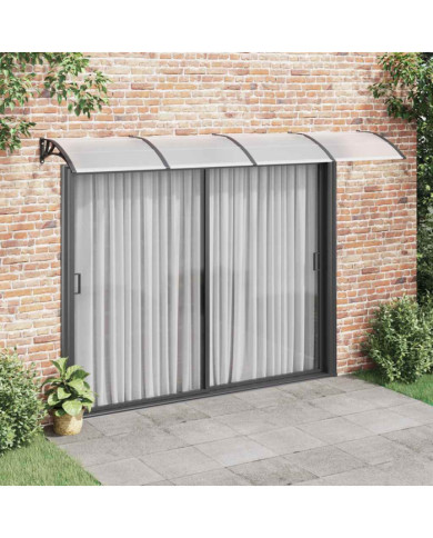 Auvent de porte Noir 350x100 cm Polycarbonate | Mobilier & Déco