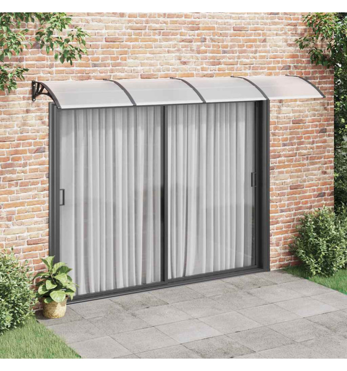 Auvent de porte Noir 350x100 cm Polycarbonate | Mobilier & Déco