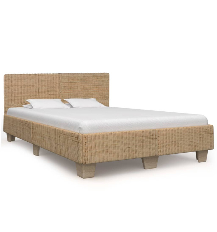 Cadre de lit avec tête de lit sans matelas rotin véritable | Mobilier & Déco