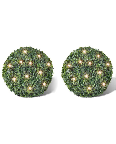 2 pièce de boule 35 cm avec guirlande lumineuse solaire 24 LED | Mobilier & Déco