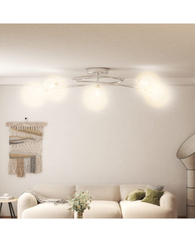 Plafonnier avec abat-jour en maille métallique pour 5 LED G9 | Mobilier & Déco