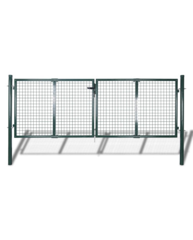 Portail de clôture Acier 306x150 cm Vert | Mobilier & Déco