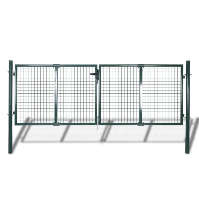 Portail de clôture Acier 306x150 cm Vert | Mobilier & Déco