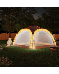 Tente de réception LED et 4 parois 3,6x3,6x2,3 m Gris et orange | Mobilier & Déco