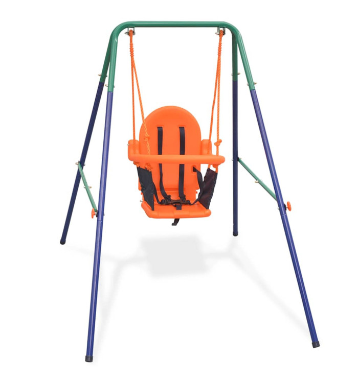 Balançoire pour enfants avec harnais de sécurité Orange | Mobilier & Déco