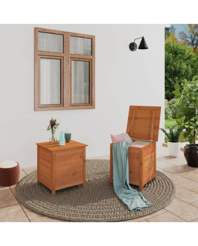 Boîte à coussins d'extérieur Marron 50x50x56 cm Sapin massif | Mobilier & Déco