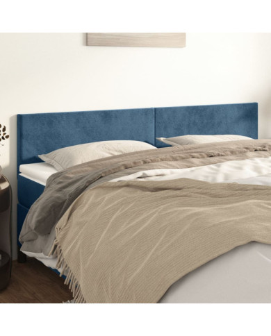 Têtes de lit 2 pcs Bleu foncé 90x5x78/88 cm Velours | Mobilier & Déco