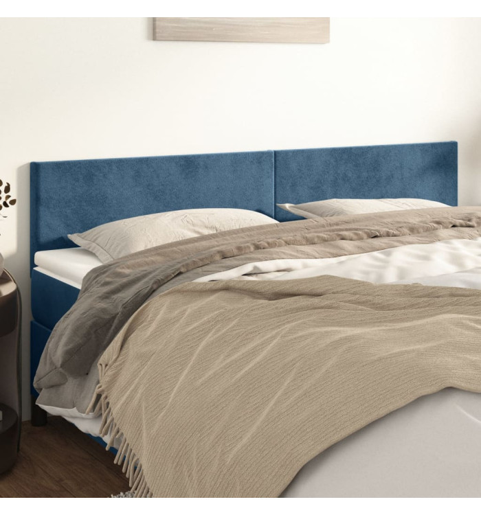 Têtes de lit 2 pcs Bleu foncé 90x5x78/88 cm Velours | Mobilier & Déco