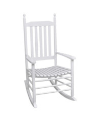 Chaise à bascule avec siège incurvé Blanc Bois | Mobilier & Déco