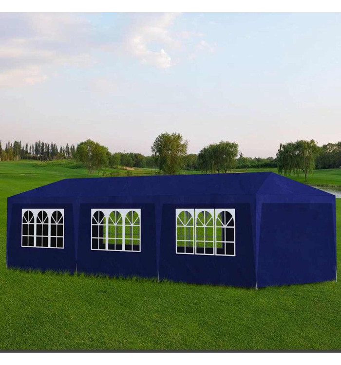 Tente de réception 3 x 9 m Bleu | Mobilier & Déco