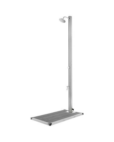 Douche de jardin avec base gris 220 cm Acier inoxydable | Mobilier & Déco