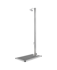 Douche de jardin avec base gris 220 cm Acier inoxydable | Mobilier & Déco