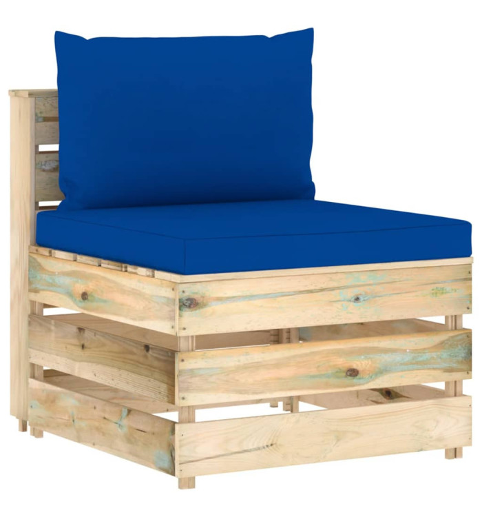 Canapé central sectionnel avec coussins Bois imprégné de vert | Mobilier & Déco