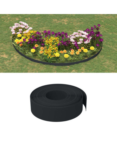 Bordures de jardin 4 pcs noir 10 m 15 cm polyéthylène | Mobilier & Déco