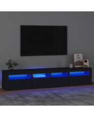 Meuble TV avec lumières LED Noir 210x35x40 cm | Mobilier & Déco