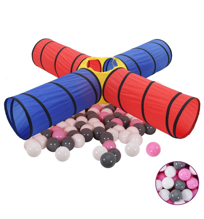 Tunnel de jeu pour enfants avec 250 balles Multicolore | Mobilier & Déco