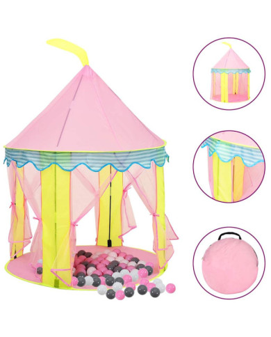 Tente de jeu pour enfants avec 250 balles Rose 100x100x127 cm | Mobilier & Déco