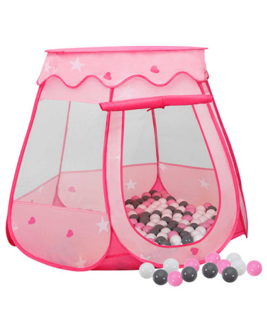Tente de jeu pour enfants avec 250 balles Rose 102x102x82 cm | Mobilier & Déco