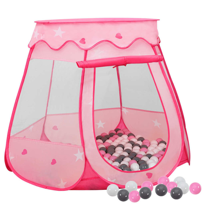 Tente de jeu pour enfants avec 250 balles Rose 102x102x82 cm | Mobilier & Déco
