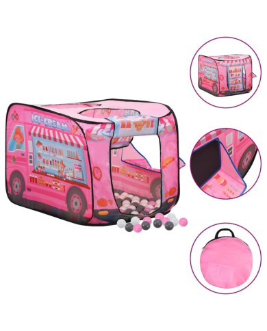 Tente de jeu pour enfants avec 250 balles Rose 70x112x70 cm | Mobilier & Déco