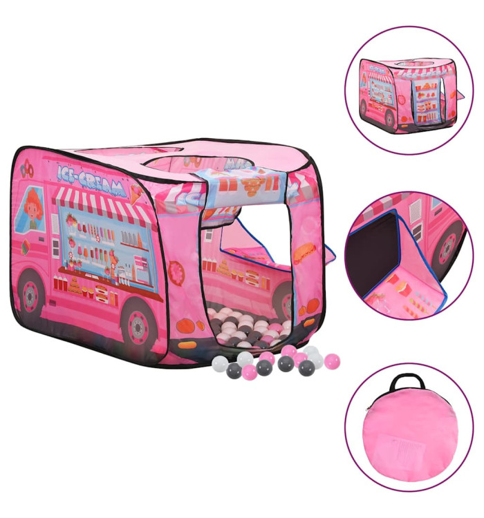 Tente de jeu pour enfants avec 250 balles Rose 70x112x70 cm | Mobilier & Déco