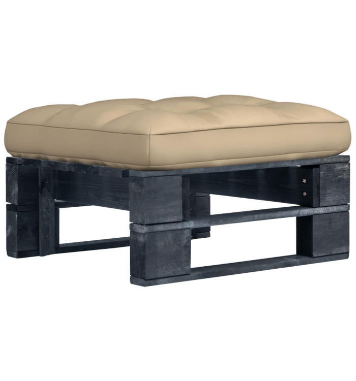 Pouf palette de jardin noir bois de pin imprégné | Mobilier & Déco