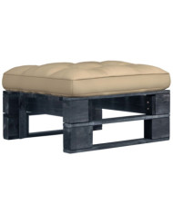Pouf palette de jardin noir bois de pin imprégné | Mobilier & Déco