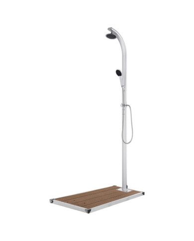 Douche de jardin avec base marron 220 cm Aluminium | Mobilier & Déco