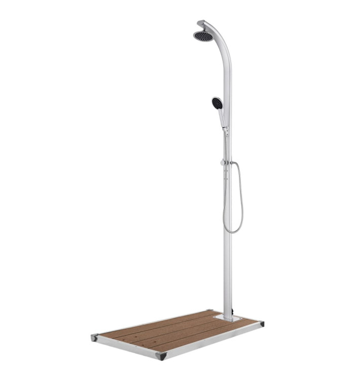 Douche de jardin avec base marron 220 cm Aluminium | Mobilier & Déco
