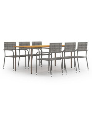 Ensemble à manger de jardin 7 pcs Résine tressée Anthracite | Mobilier & Déco