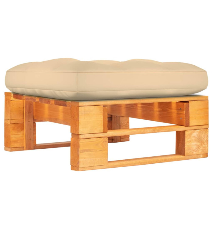 Pouf palette de jardin marron miel bois de pin imprégné | Mobilier & Déco