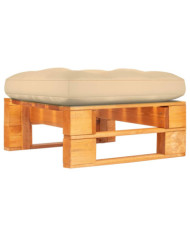 Pouf palette de jardin marron miel bois de pin imprégné | Mobilier & Déco