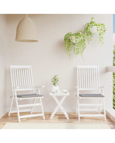 Coussins de chaise jardin lot de 2 gris 40x40x4 cm tissu oxford | Mobilier & Déco
