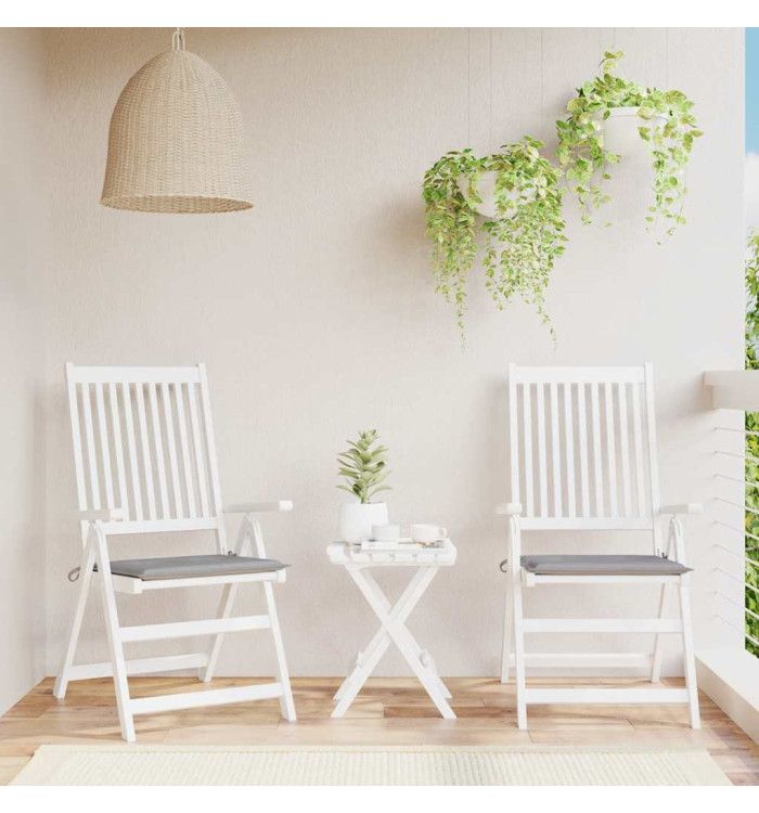 Coussins de chaise jardin lot de 2 gris 40x40x4 cm tissu oxford | Mobilier & Déco