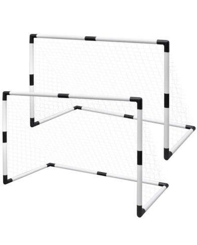 Set de mini-but de football poteau et filet enfants 2pcs 91,5x48x61 cm | Mobilier & Déco