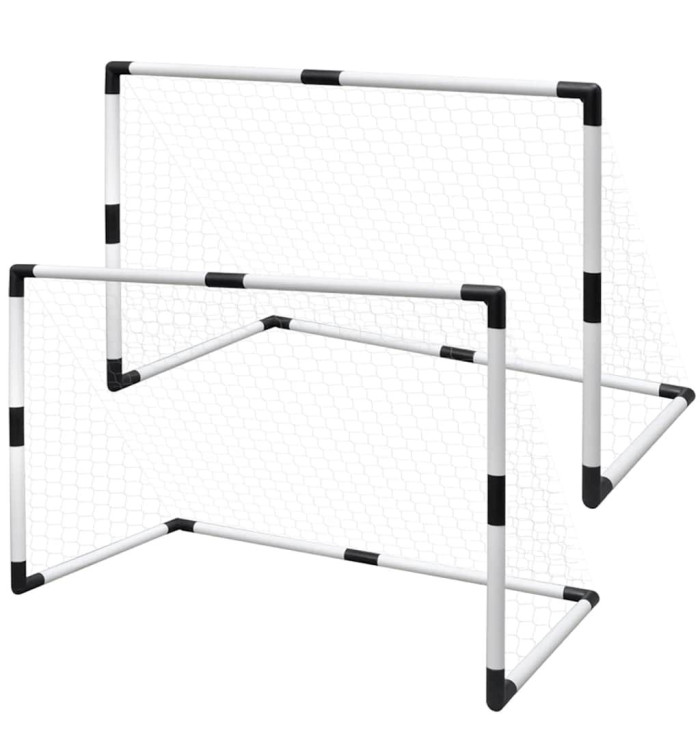 Set de mini-but de football poteau et filet enfants 2pcs 91,5x48x61 cm | Mobilier & Déco
