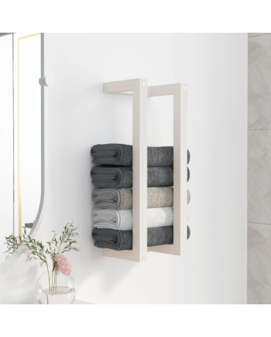 Porte-serviette Blanc 23x18x60 cm Bois de pin massif | Mobilier & Déco