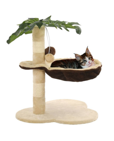 Arbre à chat avec griffoir en sisal 50 cm Beige et Marron | Mobilier & Déco
