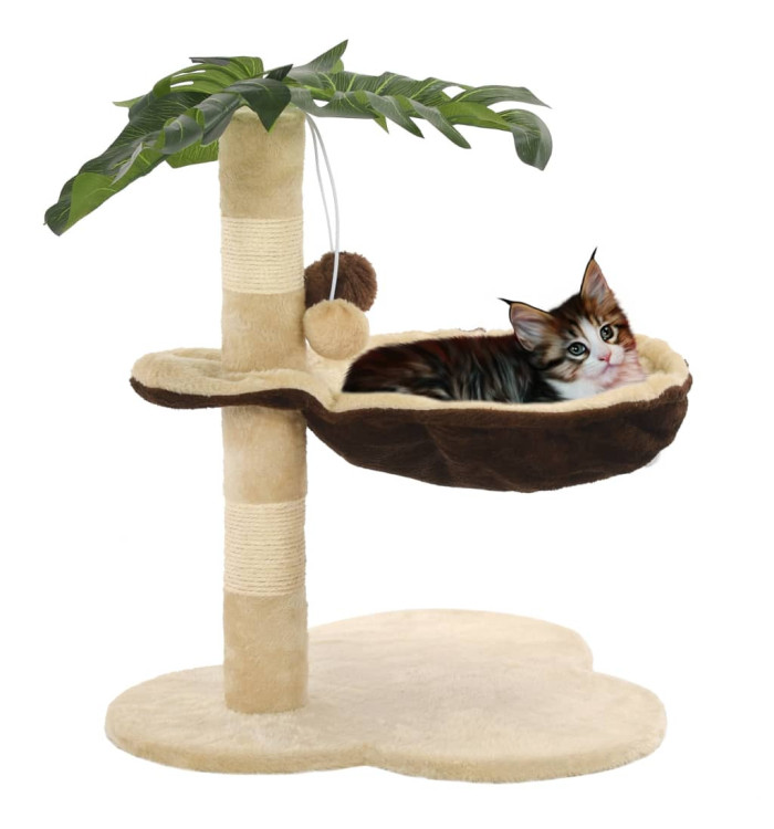 Arbre à chat avec griffoir en sisal 50 cm Beige et Marron | Mobilier & Déco