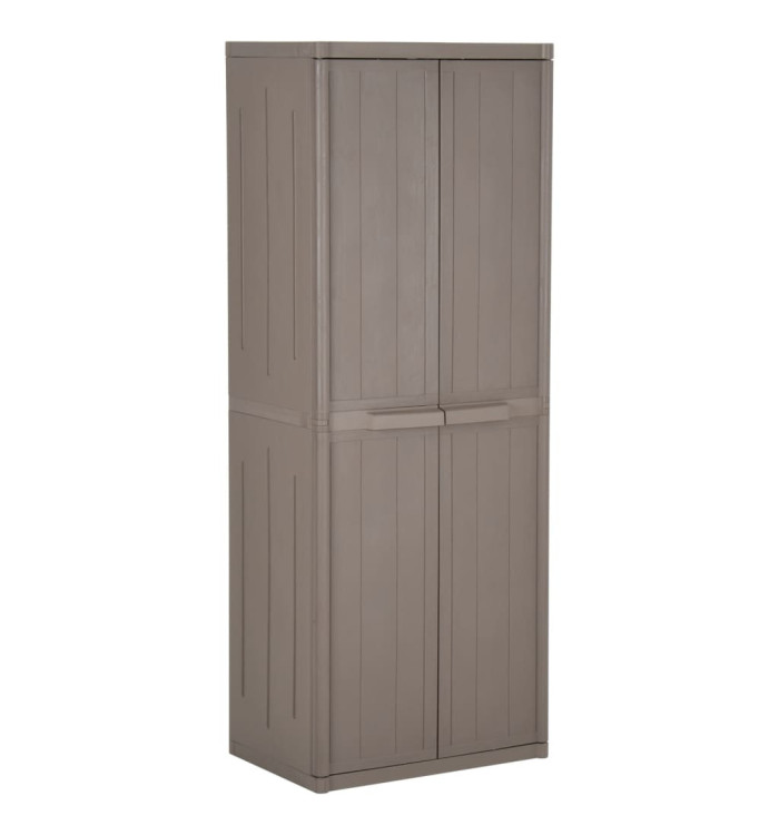 Armoire de rangement jardin Marron 65x45x172 cm PP Aspect bois | Mobilier & Déco