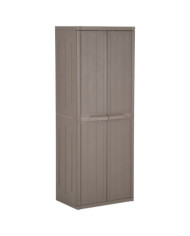Armoire de rangement jardin Marron 65x45x172 cm PP Aspect bois | Mobilier & Déco