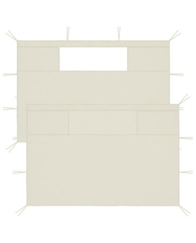 Parois latérales de belvédère avec fenêtres 2 pcs Crème | Mobilier & Déco