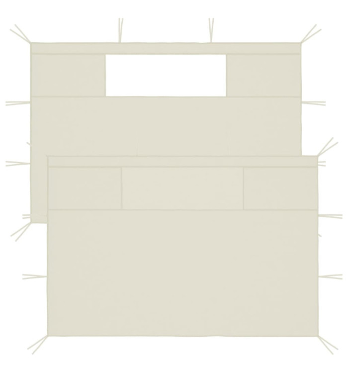 Parois latérales de belvédère avec fenêtres 2 pcs Crème | Mobilier & Déco