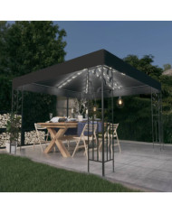 Tonnelle avec guirlande lumineuse à LED 3x3 m Anthracite | Mobilier & Déco