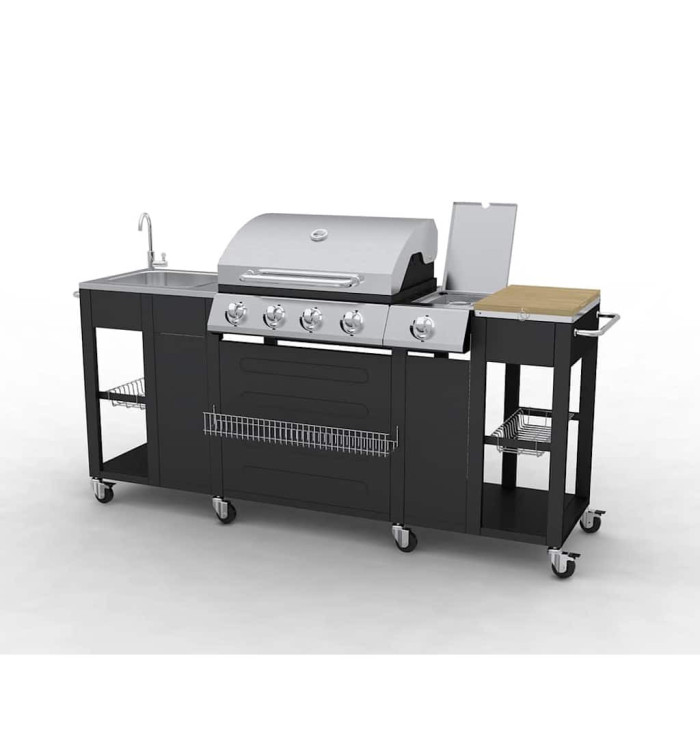 Barbecue de cuisine d'extérieur Montana 4 brûleurs | Mobilier & Déco