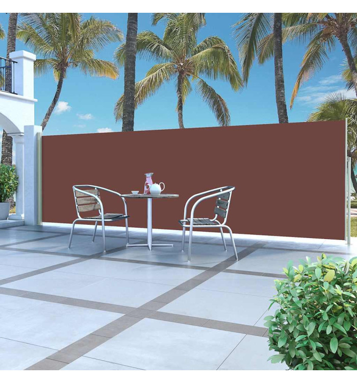 Auvent latéral rétractable 160 x 500 cm Marron | Mobilier & Déco