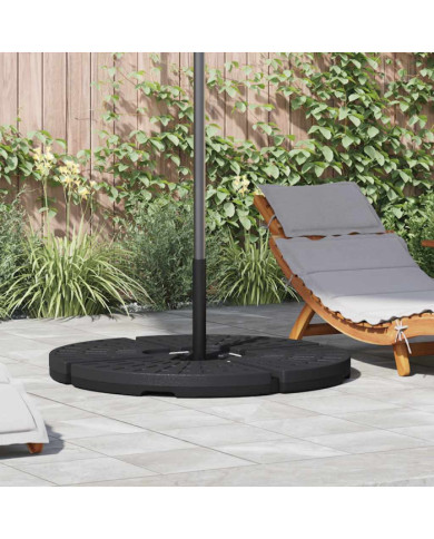 Socle de parasol en forme d'éventail 4 pcs Noir | Mobilier & Déco