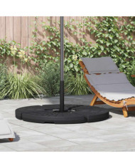 Socle de parasol en forme d'éventail 4 pcs Noir | Mobilier & Déco